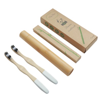 Biodegradable Bamboo Toothbrush 100% Organic Charcoal Bristles Bamboo Toothbrush For Adult