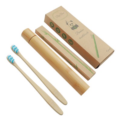 10 Pack Biodegradable Bamboo Orthodental Toothbrush Bamboo Toothbrush 100% Organic For Adult